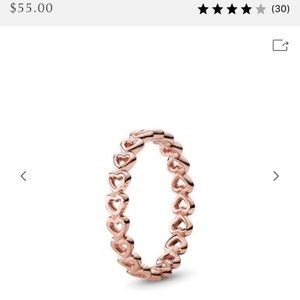 Pandora Band of hearts ring size 4.5